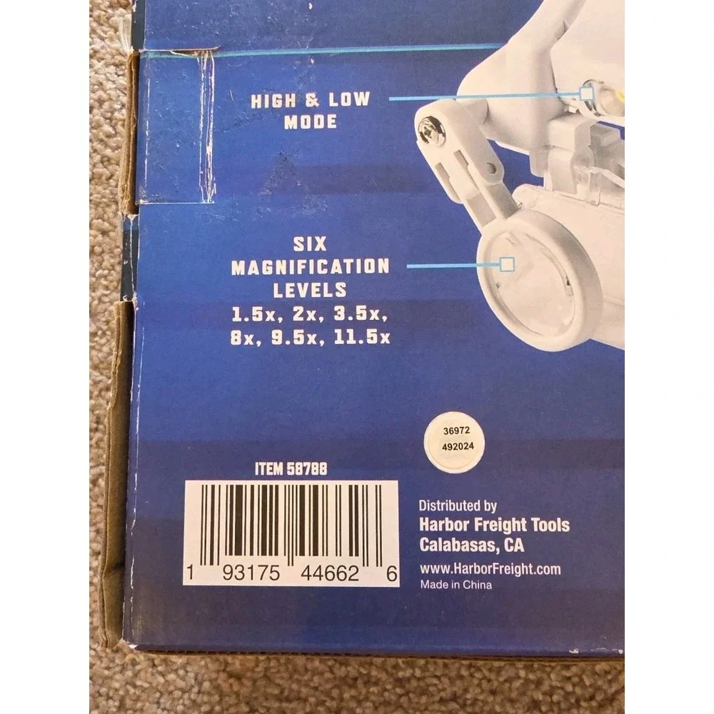 Head Lamp Magnifier with 6 Levels of Magnification! Adjustable Headband! #58788